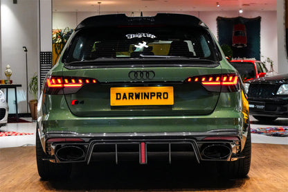Difusor trasero de fibra de carbono con puntas de escape DarwinPRO 2020-2025 Audi S4 Avant B9.5 BKSS Style