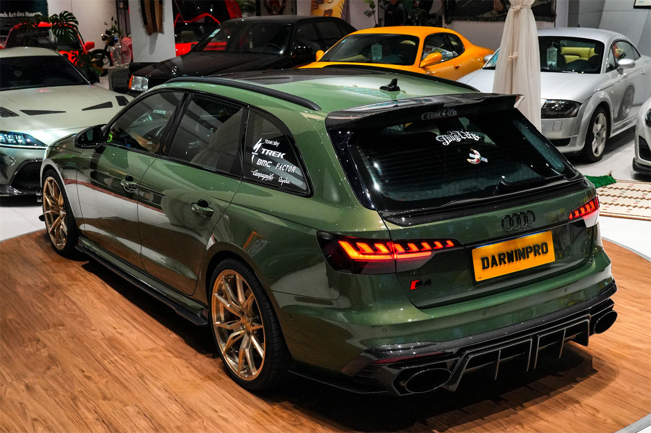 Difusor trasero de fibra de carbono con puntas de escape DarwinPRO 2020-2025 Audi S4 Avant B9.5 BKSS Style