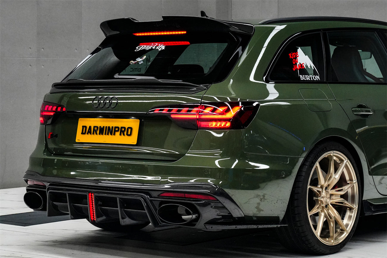 Difusor trasero de fibra de carbono con puntas de escape DarwinPRO 2020-2025 Audi S4 Avant B9.5 BKSS Style