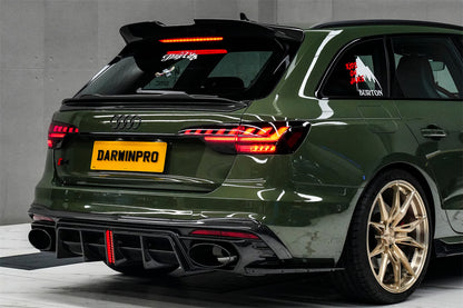 Difusor trasero de fibra de carbono con puntas de escape DarwinPRO 2020-2025 Audi S4 Avant B9.5 BKSS Style