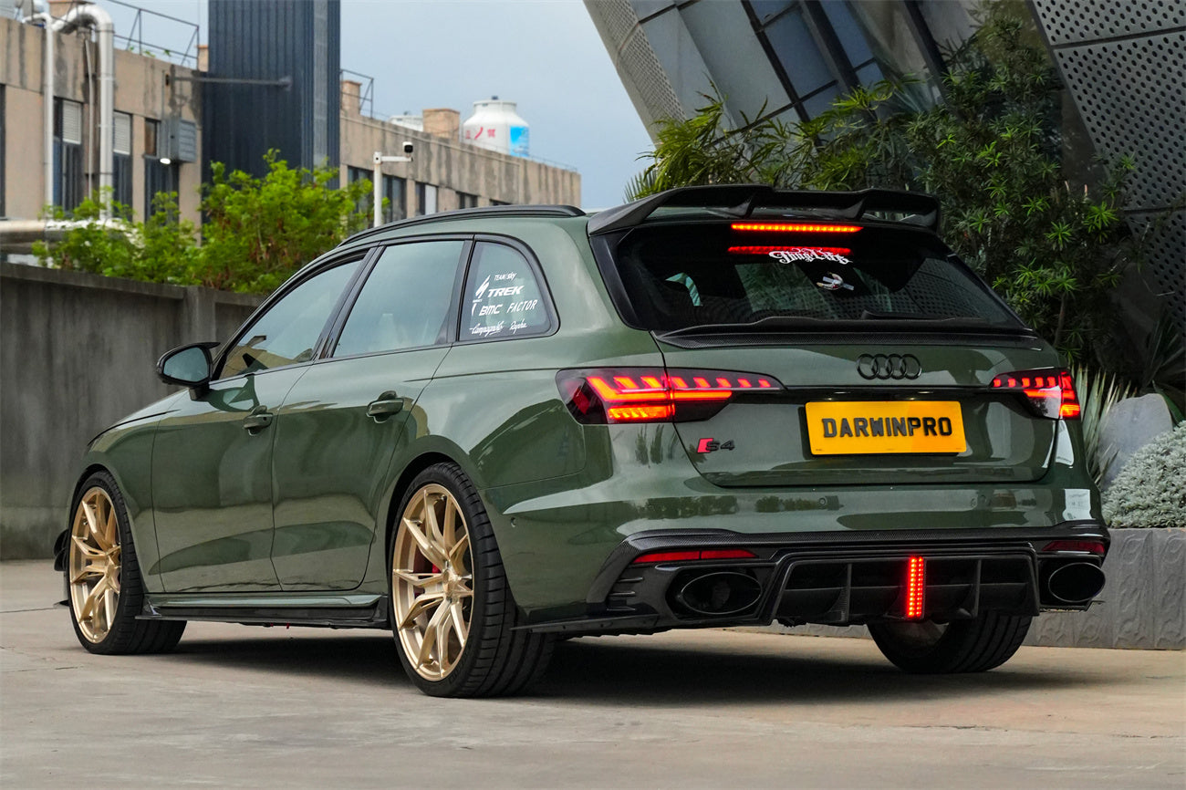Difusor trasero de fibra de carbono con puntas de escape DarwinPRO 2020-2025 Audi S4 Avant B9.5 BKSS Style