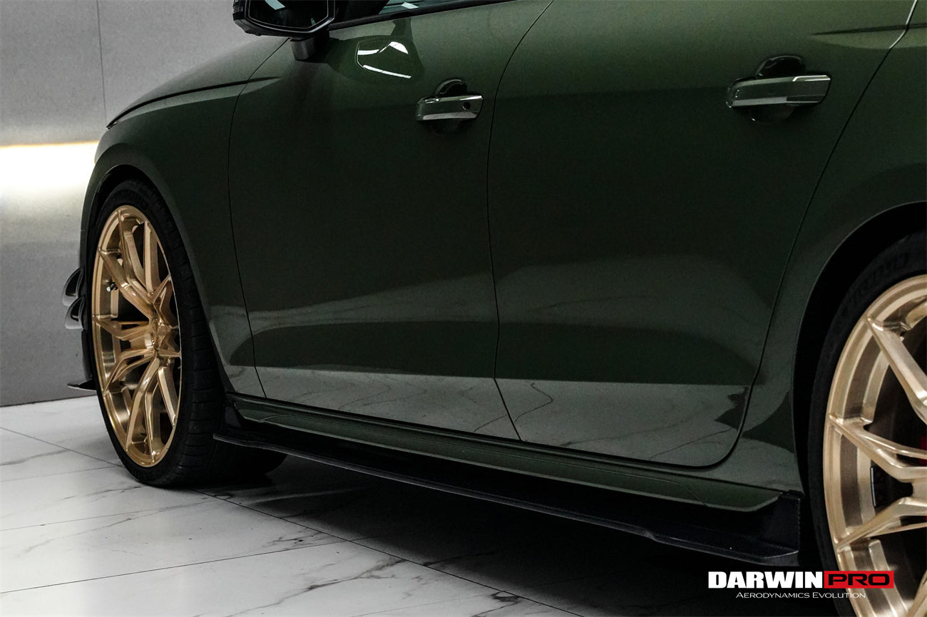 DarwinPRO 2020-2025 Audi S4 Avant B9.5 BKSS Style Carbon Fiber  Add On Side skirts Under Board