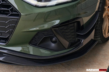 DarwinPRO 2020-2025 Audi S4 Avant B9.5 BKSS Style Carbon Fiber Front Bumper Canards
