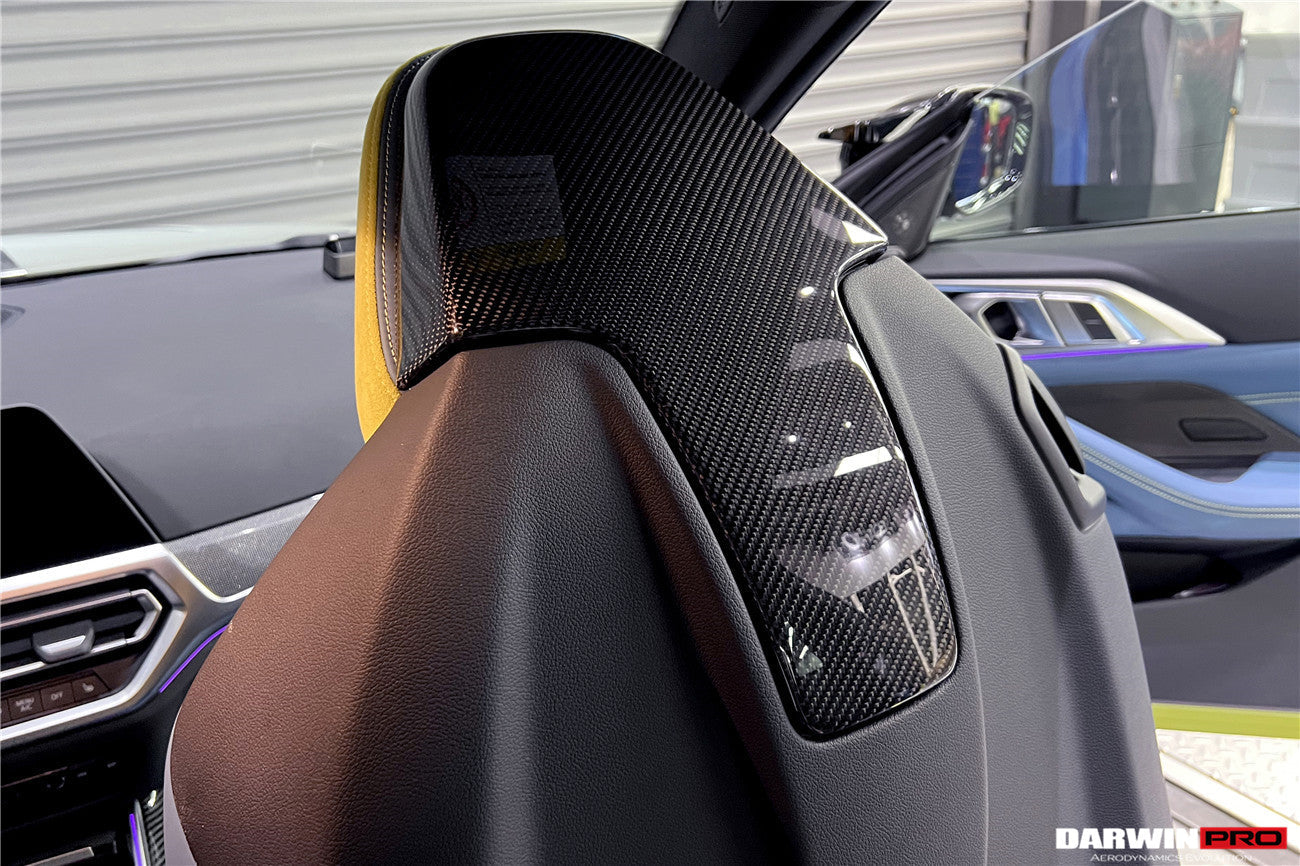 Funda de fibra de carbono para respaldo de asiento de BMW M3 G80 de DarwinPRO (2021 en adelante)
