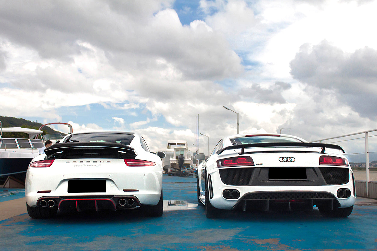DarwinPRO DPGT Style Rear Bumper With Exhaust Tips | 2006-2015 Audi R8 Coupe and Spyder
