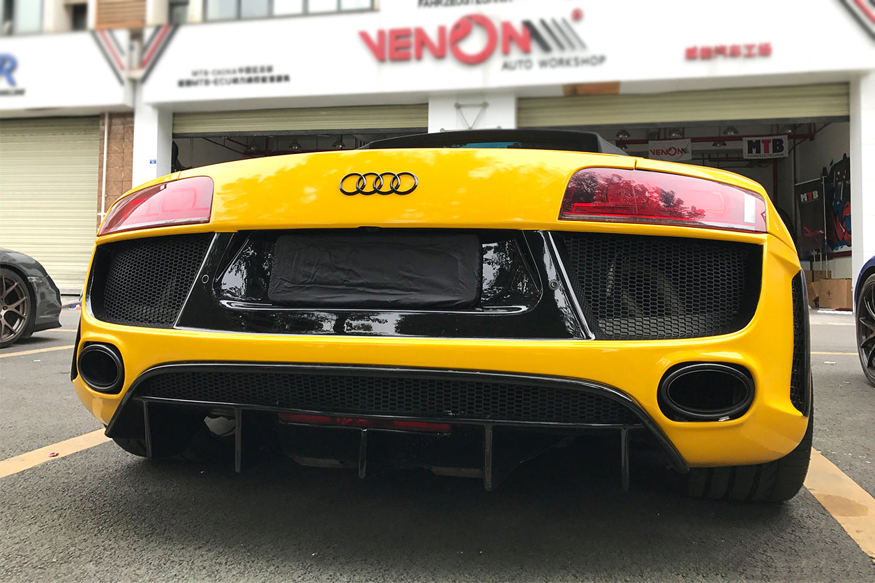 DarwinPRO DPGT Style Rear Bumper With Exhaust Tips | 2006-2015 Audi R8 Coupe and Spyder