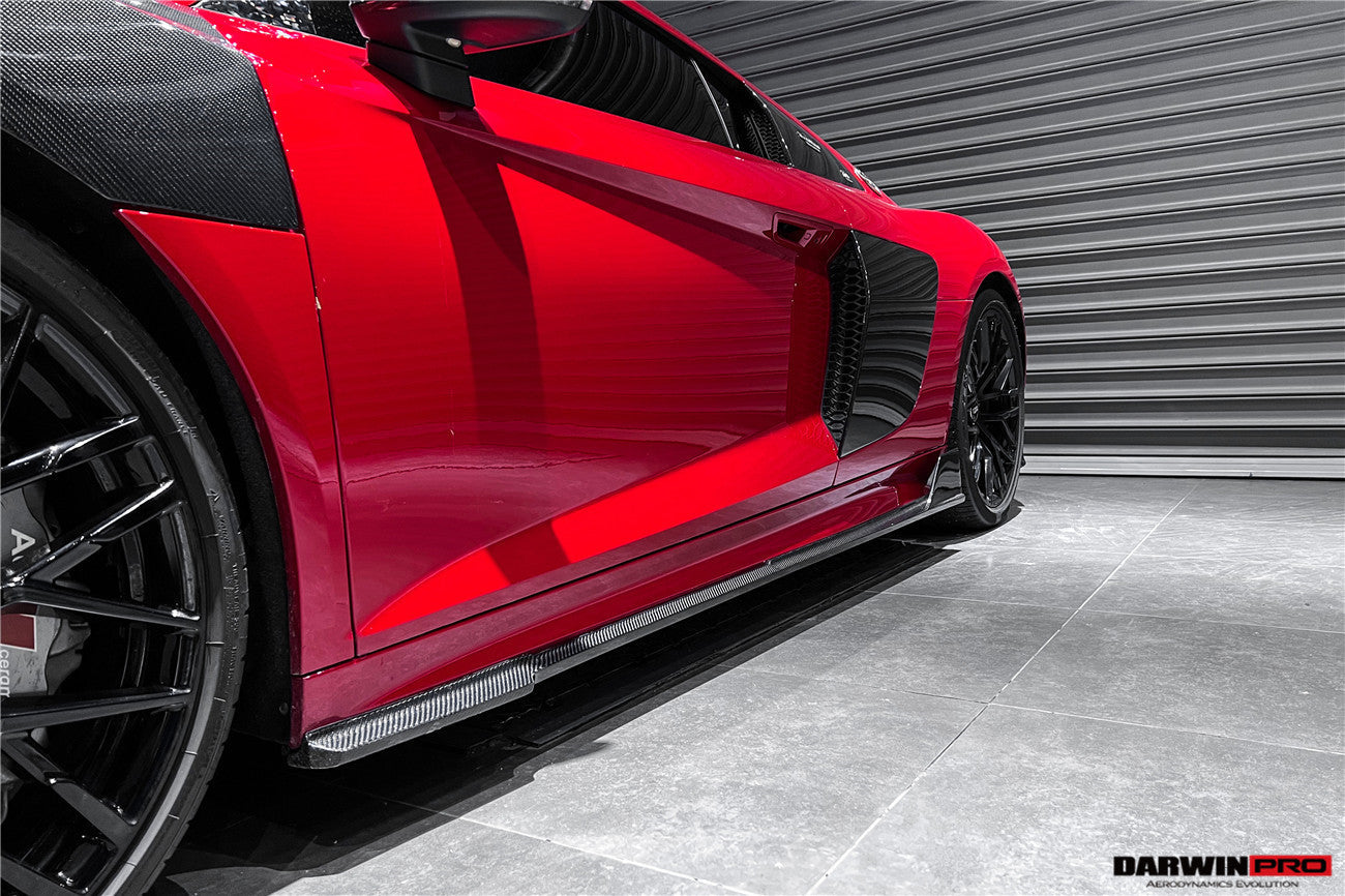 Faldones laterales de fibra de carbono DarwinPRO 2016-2018 Audi R8 Coupe iMP Performance debajo del tablero