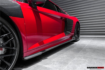 Faldones laterales de fibra de carbono DarwinPRO 2016-2018 Audi R8 Coupe iMP Performance debajo del tablero