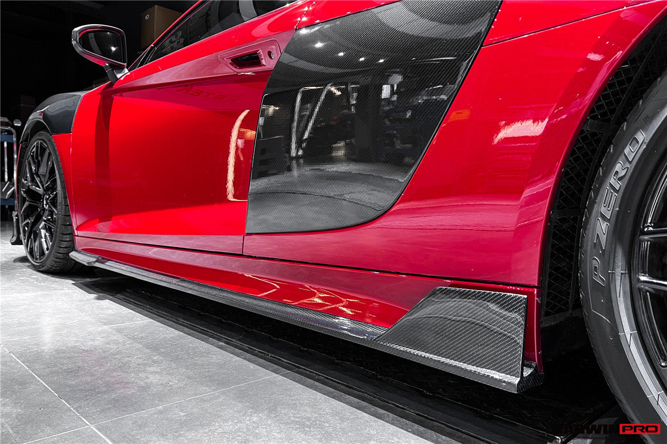 Faldones laterales de fibra de carbono DarwinPRO 2016-2018 Audi R8 Coupe iMP Performance debajo del tablero