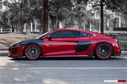 Faldones laterales de fibra de carbono DarwinPRO 2016-2018 Audi R8 Coupe iMP Performance debajo del tablero