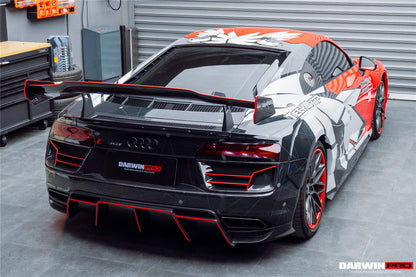 DarwinPRO 2016-2025 Audi R8 GEN2 V10 PLUS Coupe ONLY IMPII Carbon Fiber Trunk Wing with  Base