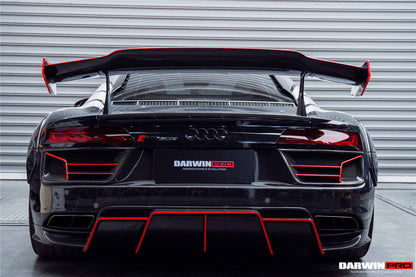 DarwinPRO 2016-2025 Audi R8 GEN2 V10 PLUS Coupe ONLY IMPII Carbon Fiber Trunk Wing with  Base