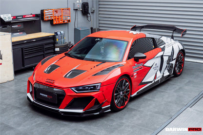 DarwinPRO 2016-2025 Audi R8 GEN2 V10 PLUS Coupe ONLY IMPII Carbon Fiber Trunk Wing with  Base