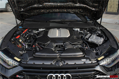 DarwinPRO 2019-2025 Audi RS6 Avant C8 & RS7 C8 Quattro OEM Style Dry Carbon Fiber Engine Cover Replacement