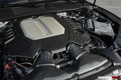 DarwinPRO 2019-2025 Audi RS6 Avant C8 & RS7 C8 Quattro OEM Style Dry Carbon Fiber Engine Cover Replacement