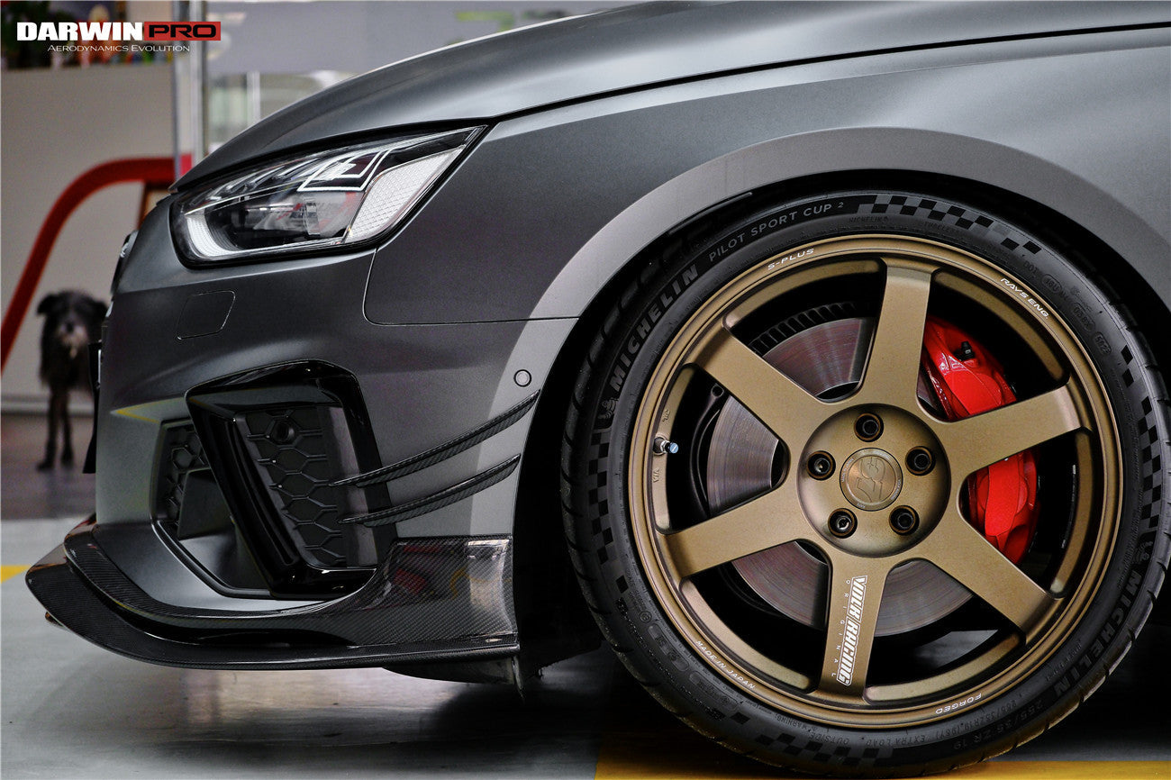 DarwinPRO 2020-2025 Audi S4 Avant B9.5 BKSS Style Carbon Fiber Front Bumper Canards