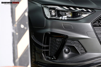 DarwinPRO 2020-2025 Audi S4 Avant B9.5 BKSS Style Carbon Fiber Front Bumper Canards