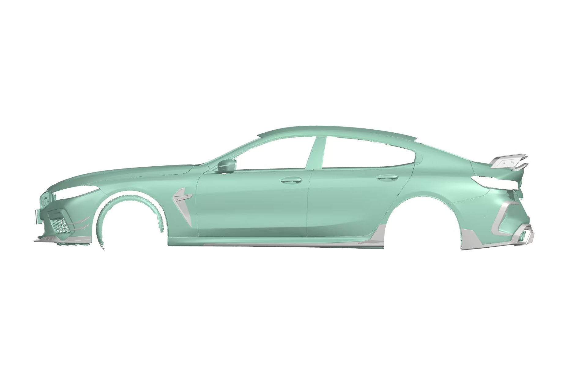 Faldones laterales de fibra de carbono autoclave DarwinPRO para BMW M8 F93 Serie 8 G16 AD (2019-2025)