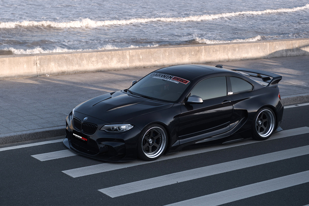 DarwinPRO 2016-2020 BMW M2 F87 VR Style Kit de carrocería completa de fibra de carbono parcial y ancha