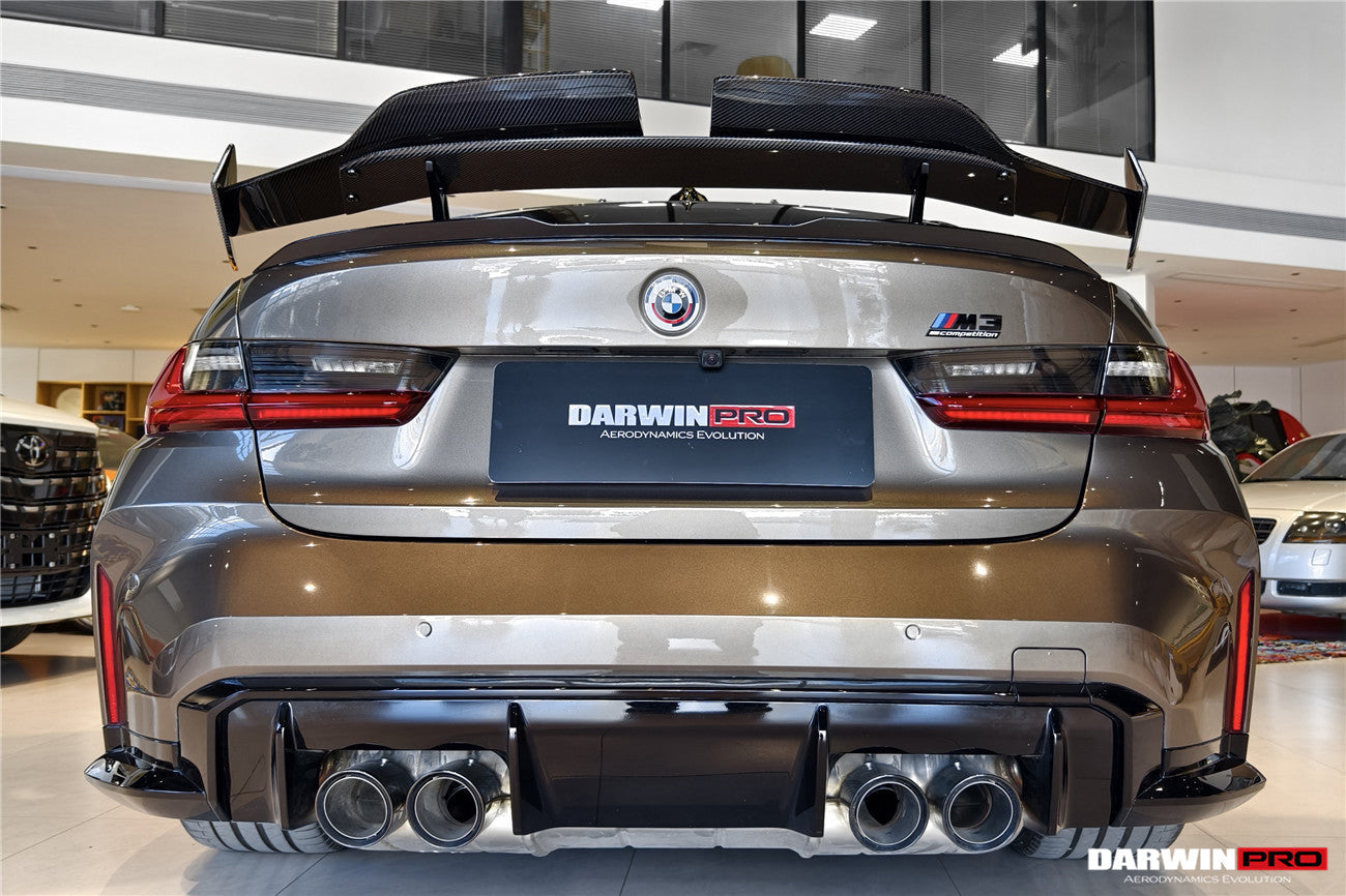 Alerón trasero de fibra de carbono DarwinPRO 2021-UP BMW M3 G80 Serie 3 G20 M4 G82 Serie 4 G22 estilo BKSSII con patas de alerón de aleación de aluminio