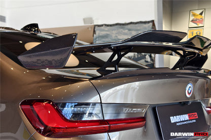 Alerón trasero de fibra de carbono DarwinPRO 2021-UP BMW M3 G80 Serie 3 G20 M4 G82 Serie 4 G22 estilo BKSSII con patas de alerón de aleación de aluminio