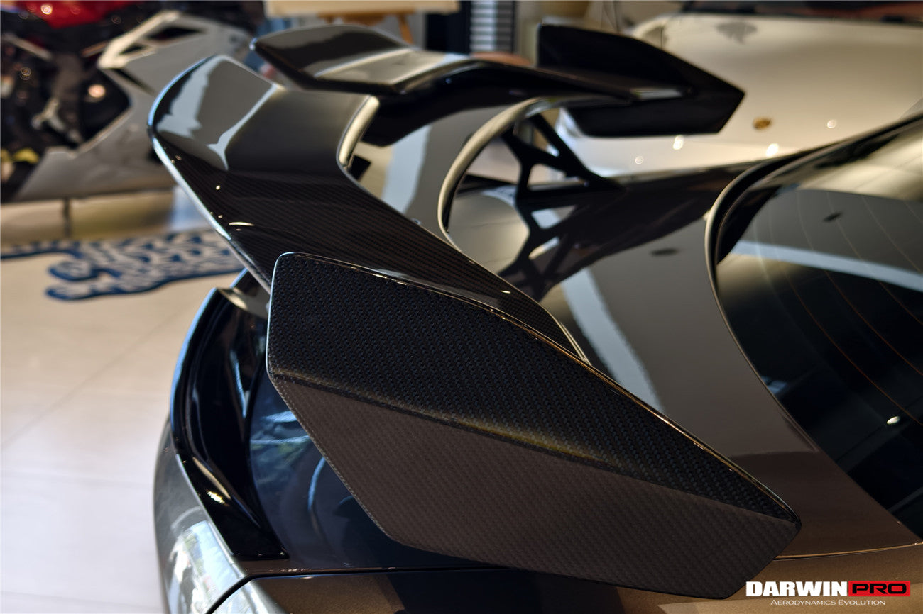 Alerón trasero de fibra de carbono DarwinPRO 2021-UP BMW M3 G80 Serie 3 G20 M4 G82 Serie 4 G22 estilo BKSSII con patas de alerón de aleación de aluminio