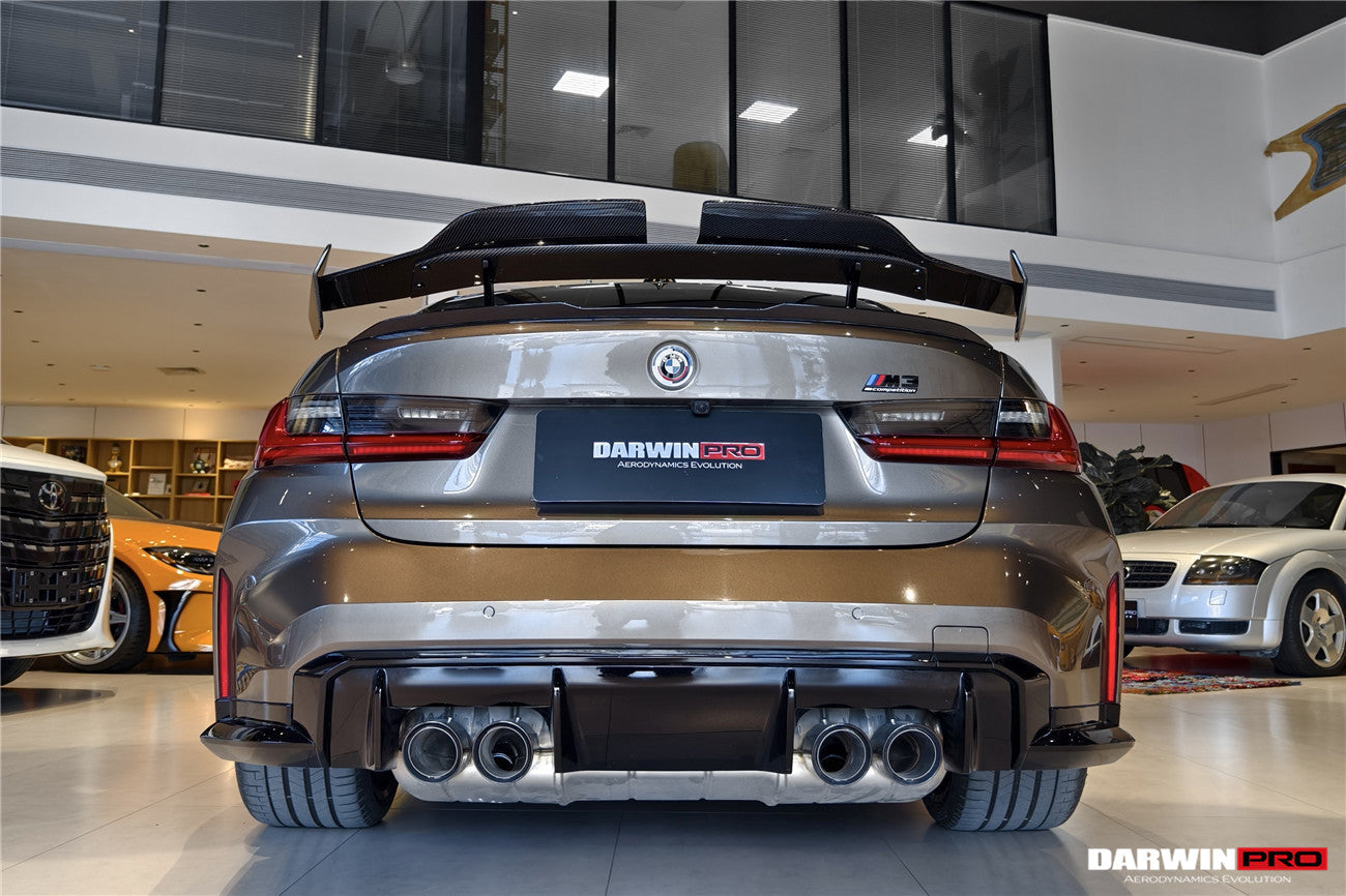 Alerón trasero de fibra de carbono DarwinPRO 2021-UP BMW M3 G80 Serie 3 G20 M4 G82 Serie 4 G22 estilo BKSSII con patas de alerón de aleación de aluminio