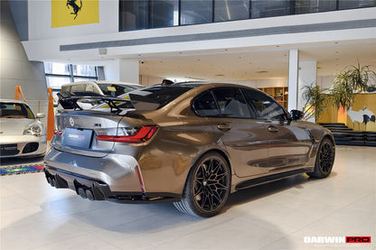 Alerón trasero de fibra de carbono DarwinPRO 2021-UP BMW M3 G80 Serie 3 G20 M4 G82 Serie 4 G22 estilo BKSSII con patas de alerón de aleación de aluminio