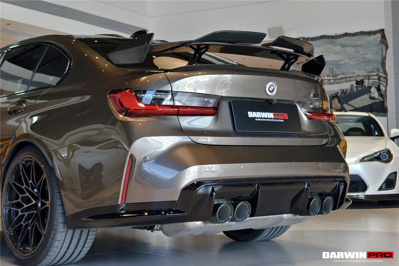 Alerón trasero de fibra de carbono DarwinPRO 2021-UP BMW M3 G80 Serie 3 G20 M4 G82 Serie 4 G22 estilo BKSSII con patas de alerón de aleación de aluminio