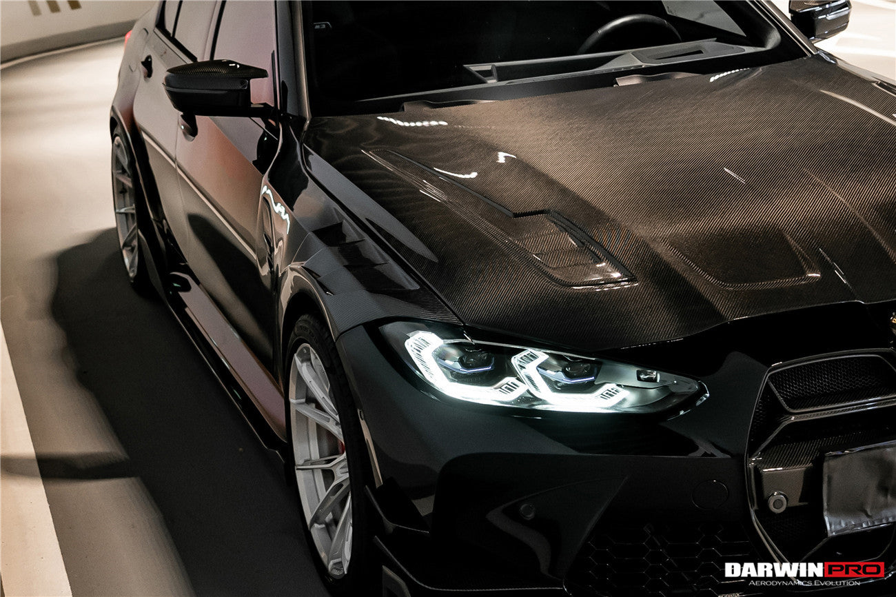 Capó de fibra de carbono DarwinPRO para BMW M3, G80, G81, M4, G82 y G83 estilo BKSSII (2021 en adelante)
