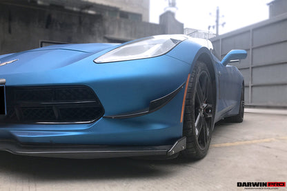 DarwinPRO 2013-2019 Corvette C7 Z51 Z06 Grandsport Carbon Fiber Front  Lip Winglets