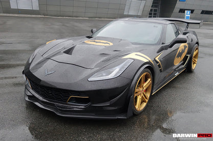 DarwinPRO 2013-2019 Corvette C7 Z51 Z06 Grandsport Carbon Fiber Front Lip (No Winglets)