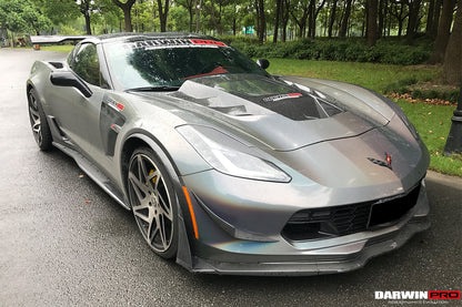 DarwinPRO 2013-2019 Corvette C7 Z51 Z06 Grandsport Carbon Fiber Front Lip with Winglets