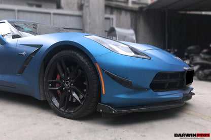DarwinPRO 2013-2019 Corvette C7 Z51 Z06 Grandsport Carbon Fiber Front  Lip Winglets