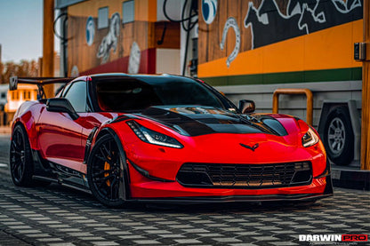DarwinPRO 2013-2019 Corvette C7 Z51 Z06 Grandsport Carbon Fiber Front Lip with Winglets