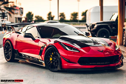 DarwinPRO 2013-2019 Corvette C7 Z51 Z06 Grandsport Carbon Fiber Front Lip with Winglets