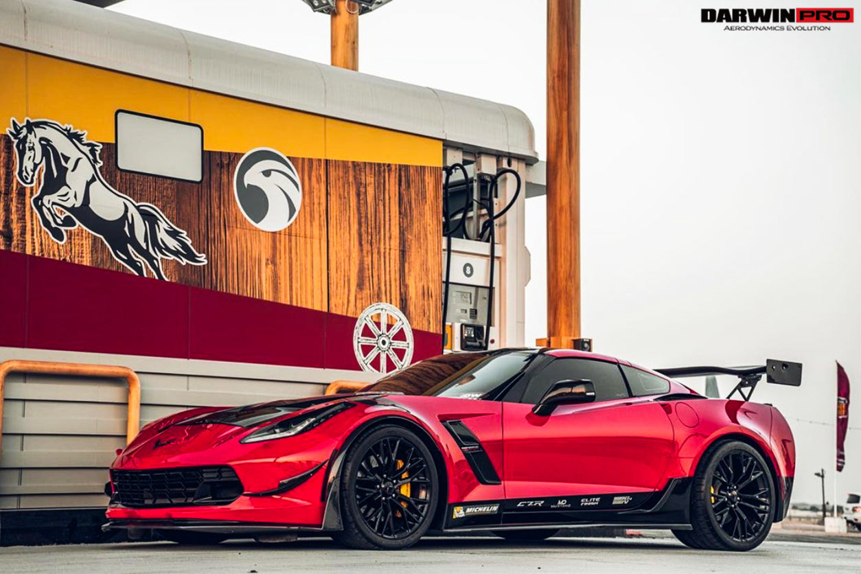 DarwinPRO 2013-2019 Corvette C7 Z51 Z06 Grandsport Carbon Fiber Front Lip with Winglets
