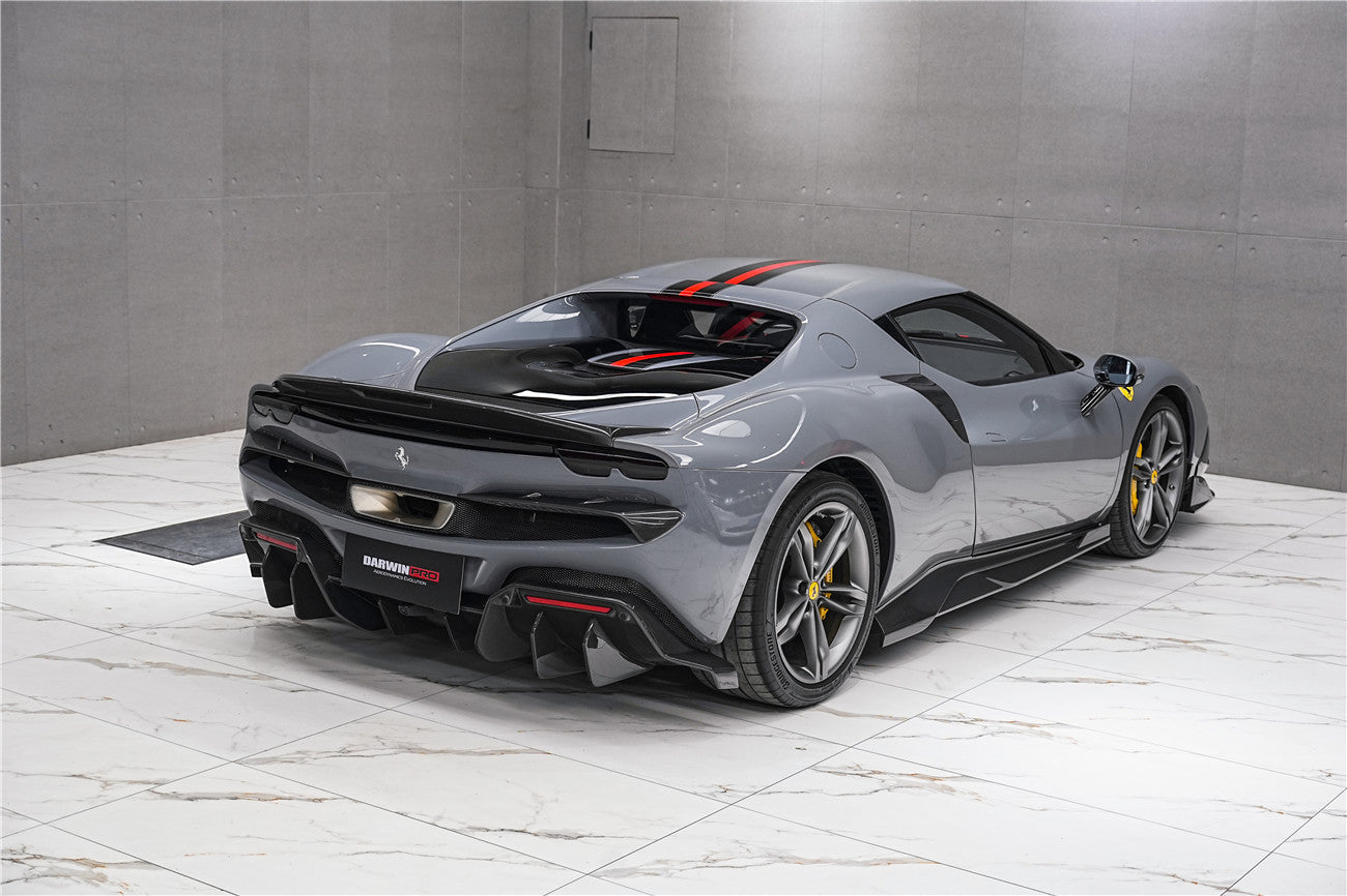DarwinPRO 2022-2025 Ferrari 296 GTB & GTS Type F171 iMP Style Carbon Fiber Rear Diffuser With Undertray