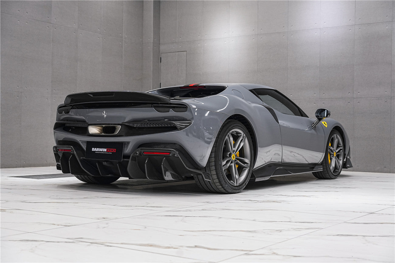 Faldones laterales de fibra de carbono DarwinPRO 2022-2025 para Ferrari 296 GTB y GTS tipo F171 estilo iMP