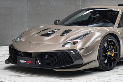 Parachoques delantero DarwinPRO estilo Módena para Ferrari 488 Challenge Evo 2015-2020 | Compatible con GTB y Spider