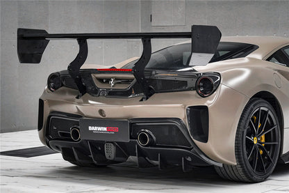 DarwinPRO 2015-2020 Ferrari 488 GTB Challenge Evo Modena Style Rear Bumper With Deck Lid Wing & Diffuser