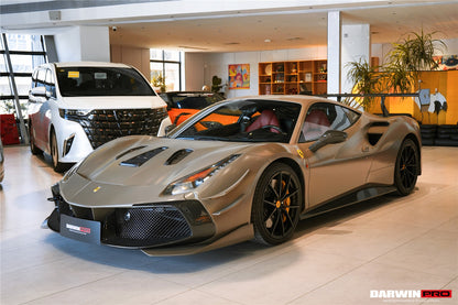 Parachoques delantero DarwinPRO estilo Módena para Ferrari 488 Challenge Evo 2015-2020 | Compatible con GTB y Spider