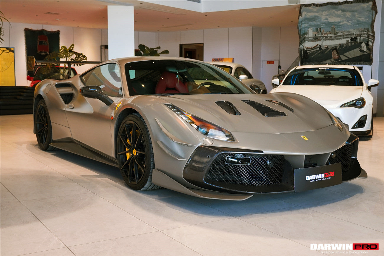 Parachoques delantero DarwinPRO estilo Módena para Ferrari 488 Challenge Evo 2015-2020 | Compatible con GTB y Spider