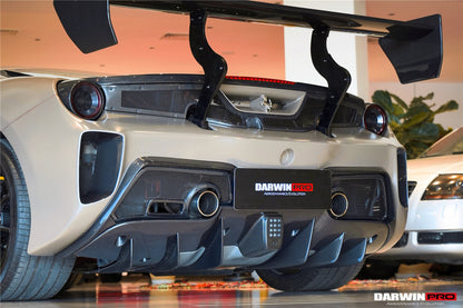 Parachoques trasero DarwinPRO 2015-2020 Ferrari 488 GTB Challenge Evo Modena Style con tapa de maletero, alerón, difusor y alerón
