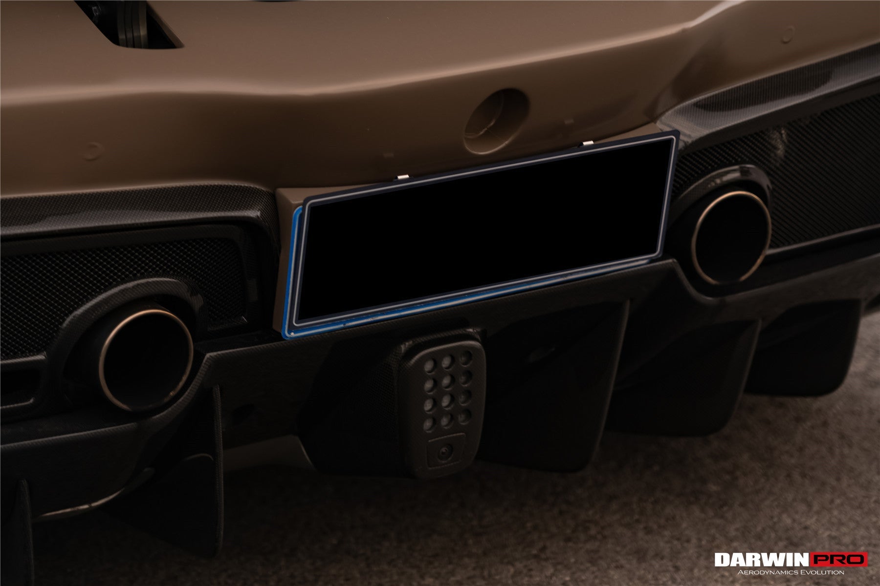 Parachoques trasero DarwinPRO 2015-2020 Ferrari 488 GTB Challenge Evo Modena Style con tapa de maletero, alerón, difusor y alerón