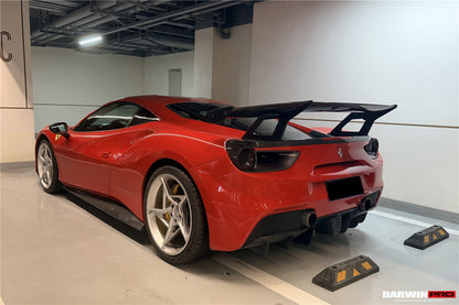 DarwinPro 2015-2020 Ferrari 488 GTB Partial Carbon Fiber Wing With Base DarwinPRO (SF90XX Style)