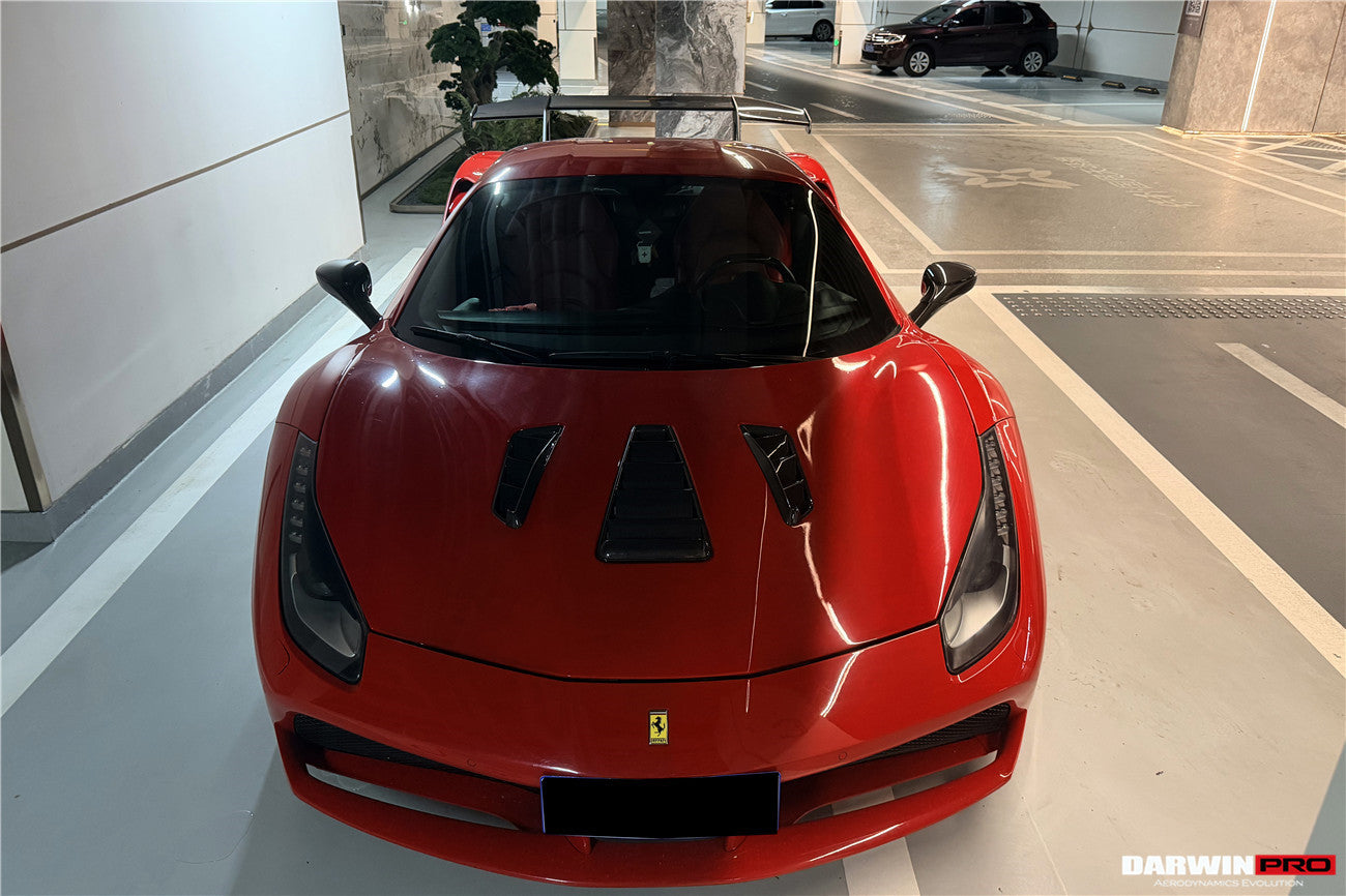 DarwinPro 2015-2020 Ferrari 488 GTB Partial Carbon Fiber Wing With Base DarwinPRO (SF90XX Style)