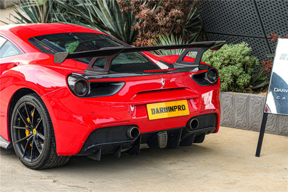 DarwinPro 2015-2020 Ferrari 488 GTB Partial Carbon Fiber Wing With Base DarwinPRO (SF90XX Style)