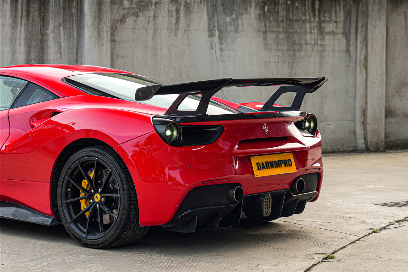DarwinPro 2015-2020 Ferrari 488 GTB Partial Carbon Fiber Wing With Base DarwinPRO (SF90XX Style)