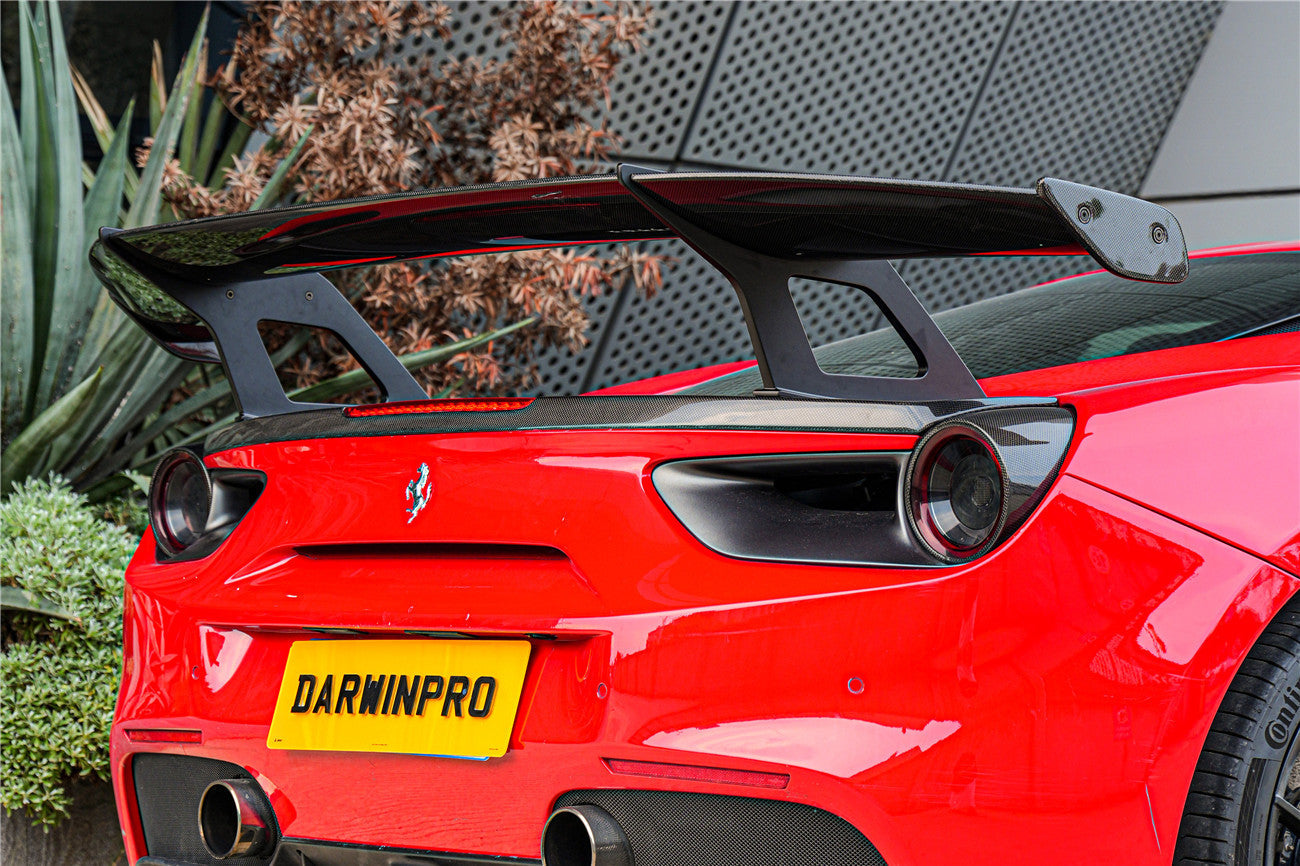 DarwinPro 2015-2020 Ferrari 488 GTB Partial Carbon Fiber Wing With Base DarwinPRO (SF90XX Style)